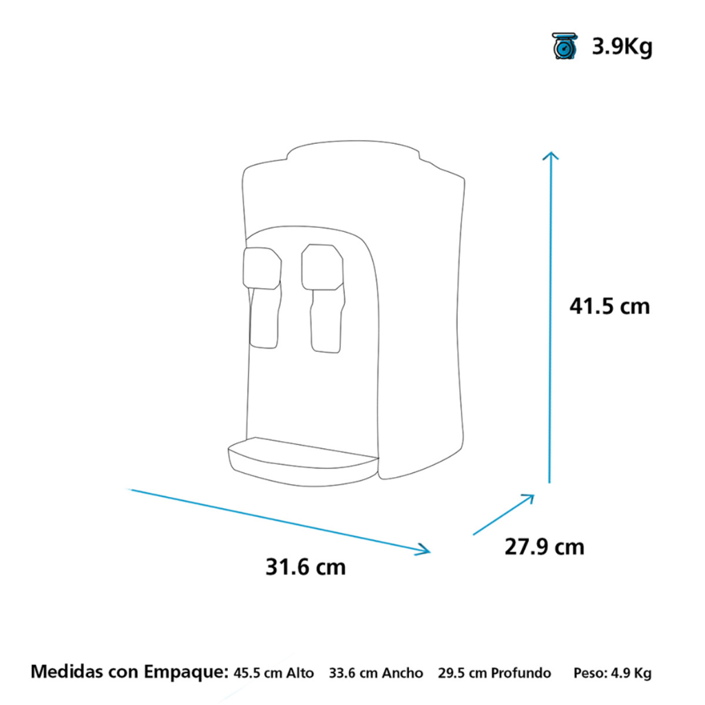 Enfriador De Agua Mabe Mod. Emm2Pn 2 Llaves De Mesa Color Negro