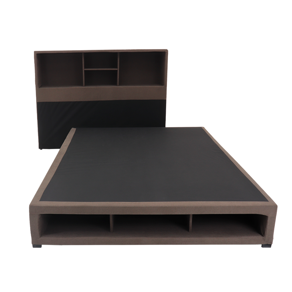 Cama Matrimonial Puff Land Mod. Kennya Tela Color Chocolate