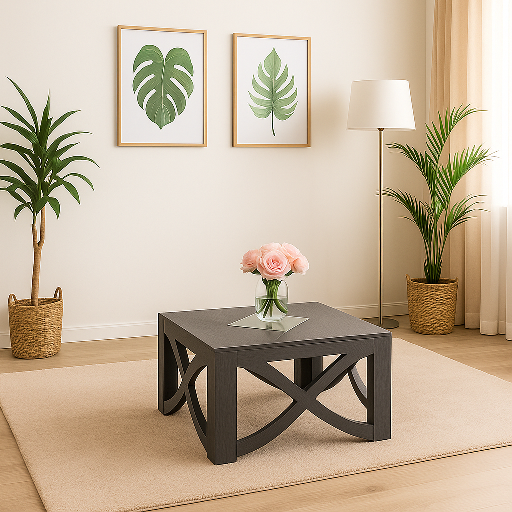 Mesa De Centro Avalos Mod. Vallarta Color Gris