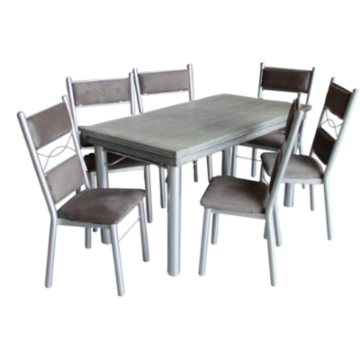 Antecomedor 7 Piezas Boston Mod. ESMERALDA Color Gris