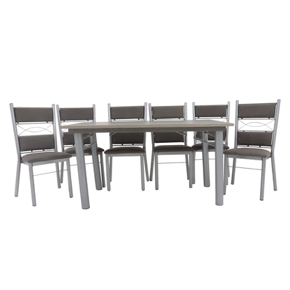 Antecomedor Boston Mod. Esmeralda 7 Piezas Color Gris
