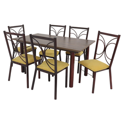 Antecomedor Boston Mod. Alaska 7 Piezas Color Café