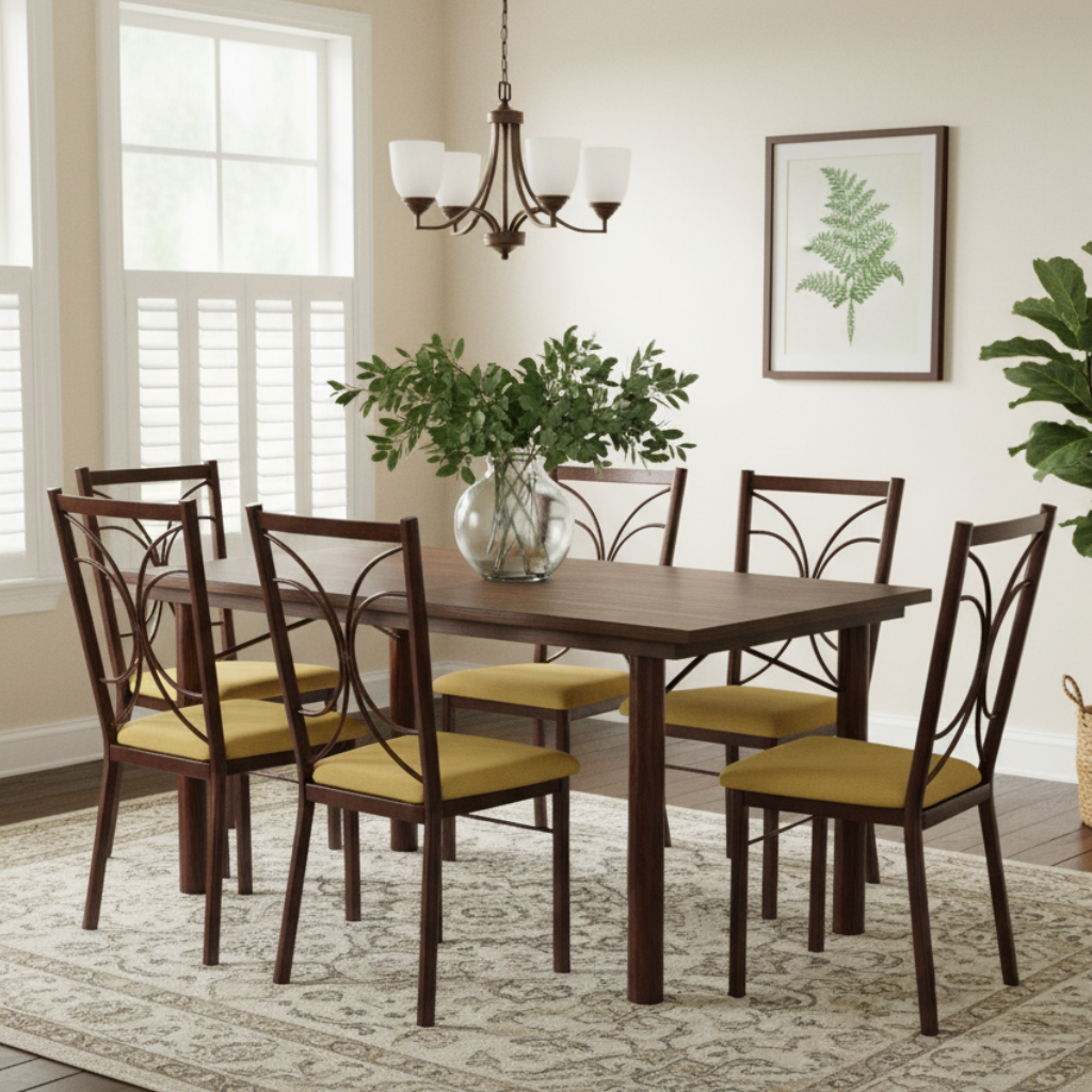 Antecomedor Boston Mod. Alaska 7 Piezas Color Café