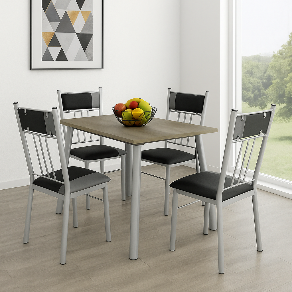 Antecomedor Boston Mod. Holanda 5 Piezas Color Gris