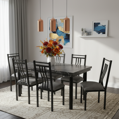 Antecomedor La Tapatia Mod. Qatar 7 Piezas Color Negro