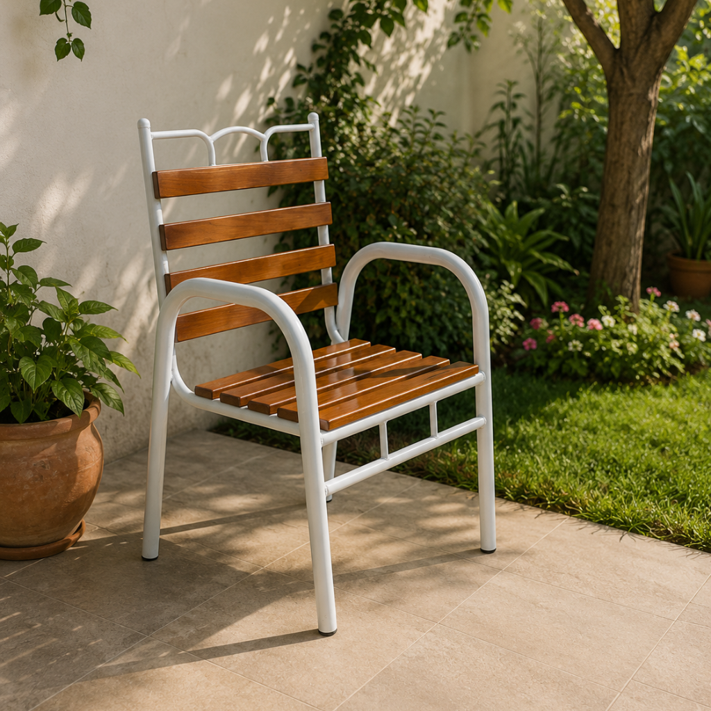Banca Individual Tubacc Mod. Tubular Color Madera Natural /Tubo