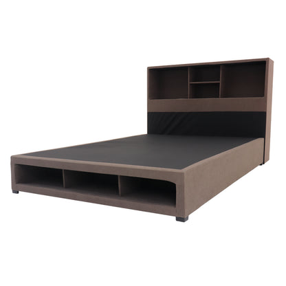 Cama Matrimonial Puff Land Mod. Kennya Tela Color Chocolate