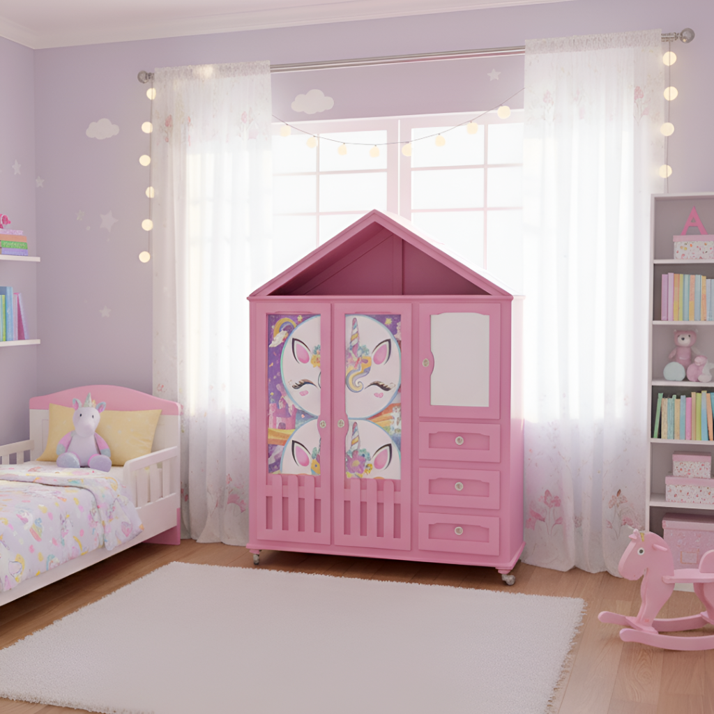 Cómoda Deladyer Mod. Casita Color Rosa