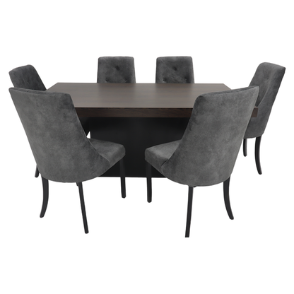 Comedor Herwong Mod Manhattan 6 Sillas Color Nogal