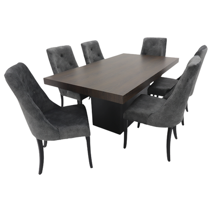 Comedor Herwong Mod Manhattan 6 Sillas Color Nogal