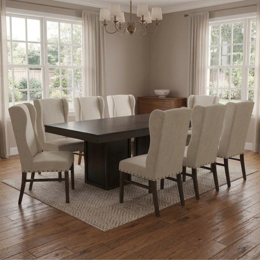 Comedor Herwong Mod Montana 8 Sillas Color Teka