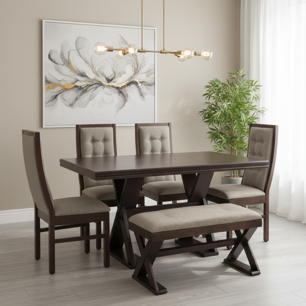 Comedor Romo Mod. Borusia 7 Piezas Color Chocolate