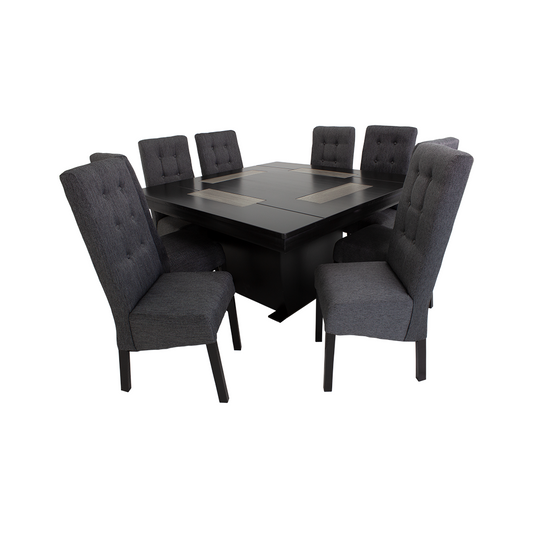 Comedor Romo Mod. Qatar 9 Piezas Color Chocolate
