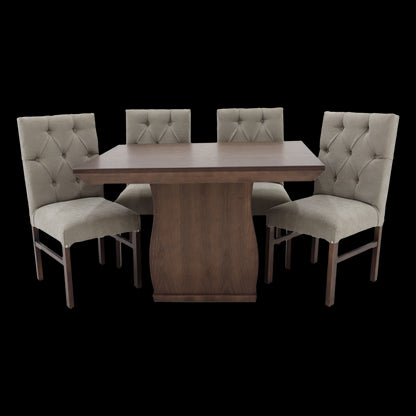 Comedor Romo Mod. Victoria 5 Piezas Color Encino