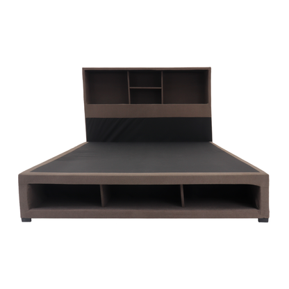 Cama Matrimonial Puff Land Mod. Kennya Tela Color Chocolate