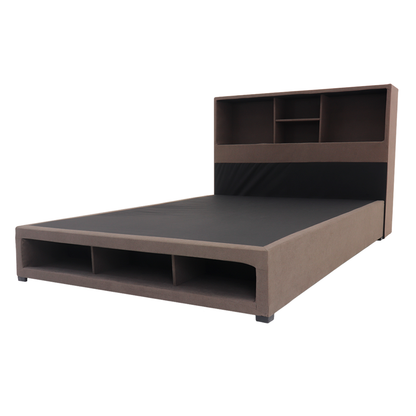 Cama Matrimonial Puff Land Mod. Kennya Tela Color Chocolate