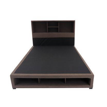 Cama Matrimonial Puff Land Mod. Kennya Tela Color Chocolate