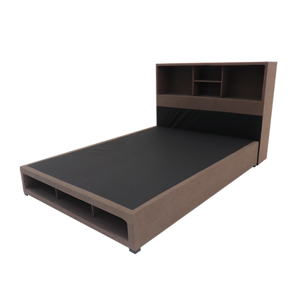 Cama Matrimonial Puff Land Mod. Kennya Tela Color Chocolate