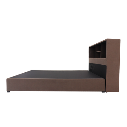 Cama Matrimonial Puff Land Mod. Kennya Tela Color Chocolate