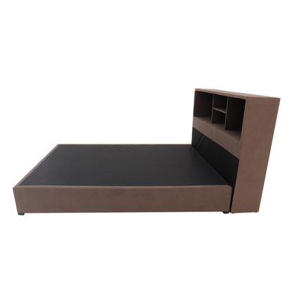 Cama Matrimonial Puff Land Mod. Kennya Tela Color Chocolate