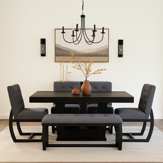 Comedor Romo Mod Capris 7 Piezas 4 Sillas 1 Banca Color Chocolate