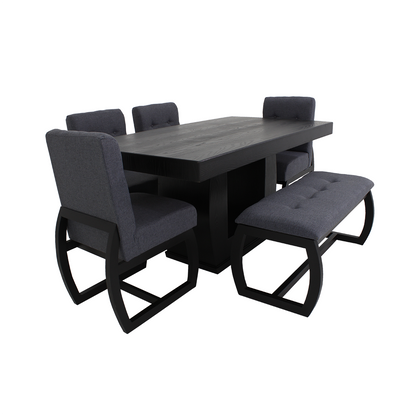 Comedor Romo Mod Capris 7 Piezas 4 Sillas 1 Banca Color Chocolate