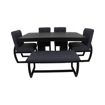 Comedor Romo Mod Capris 7 Piezas 4 Sillas 1 Banca Color Chocolate