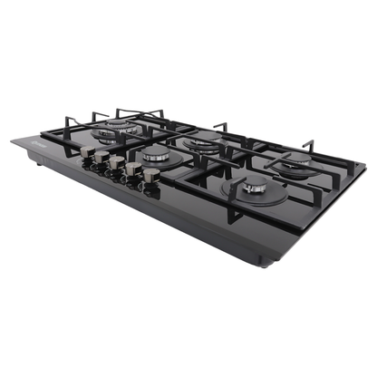 Parrilla Empotre Rynox Mod. Ry95-003T 5 Quemadores 90X51Cm Cristal Templado