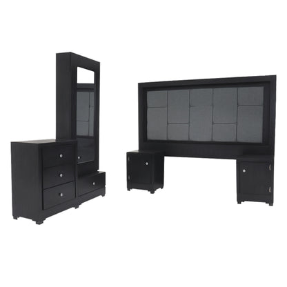 Recámara King Size Fernand Mod. Charlotte Color Gris