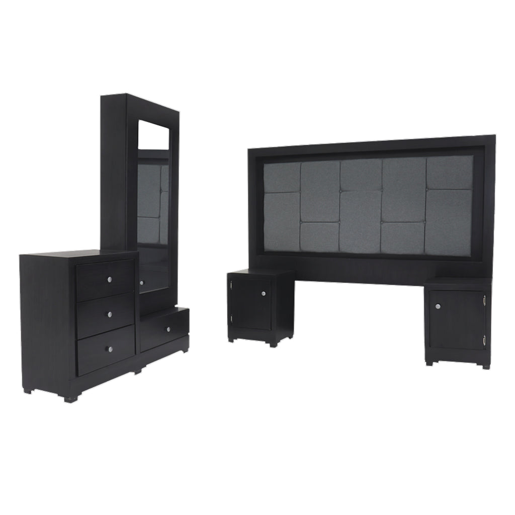 Recámara King Size Fernand Mod. Charlotte Color Gris