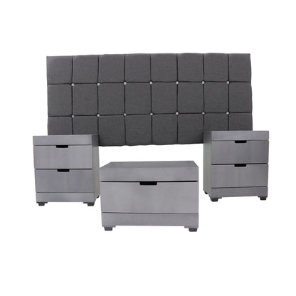 Recámara King Size Fernand Mod. Diamante Color Gris