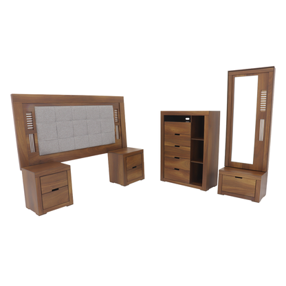 Recámara King Size Flaroma Mod. Hadar Color Nogal