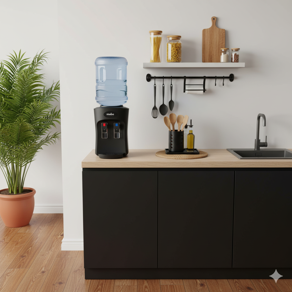 Enfriador De Agua Mabe Mod. Emm2Pn 2 Llaves De Mesa Color Negro