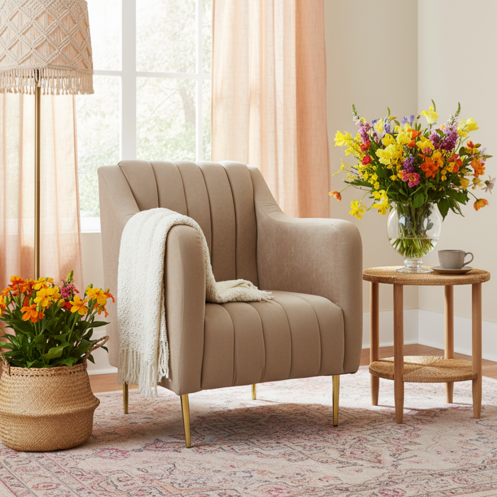 Sillón Ocasional Romo Mod. CANNES Color Salmón