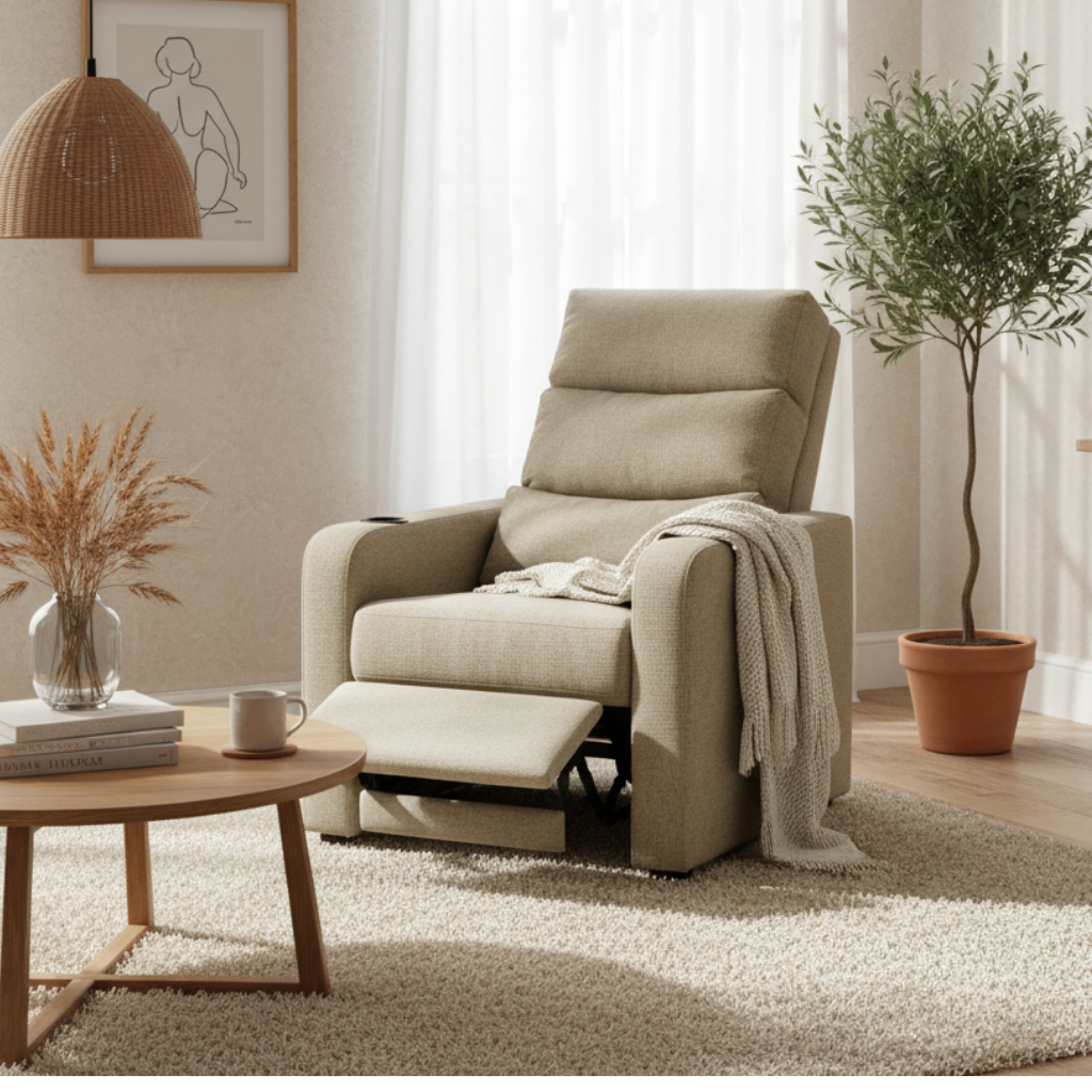 Sillón Reclinable Romo Mod. ORION Color Caramelo