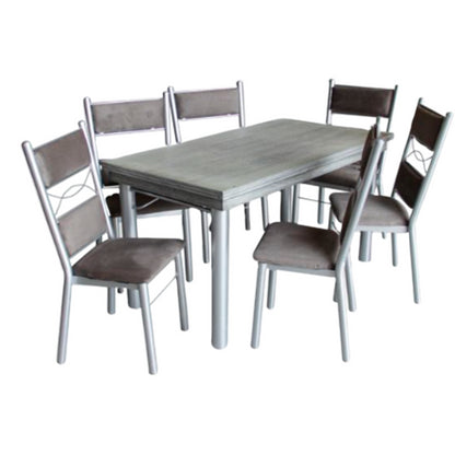 Antecomedor Boston Mod. Esmeralda 7 Piezas Color Gris