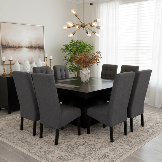 Comedor Romo Mod. Qatar 9 Piezas Color Chocolate
