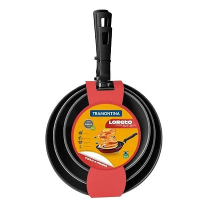 Juego De Sartenes Tramontina Mod. Loreto 3 Piezas Color Rojo