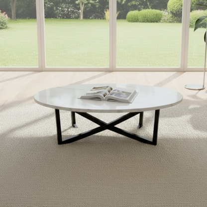 Mesa De Centro Tubacc Mod. Viena Color Marmol Blanco