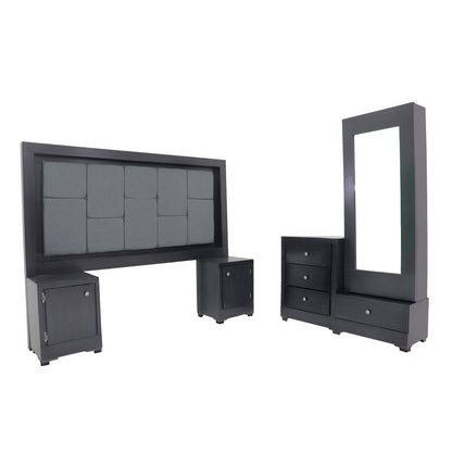 Recámara King Size Fernand Mod. Charlotte Color Gris